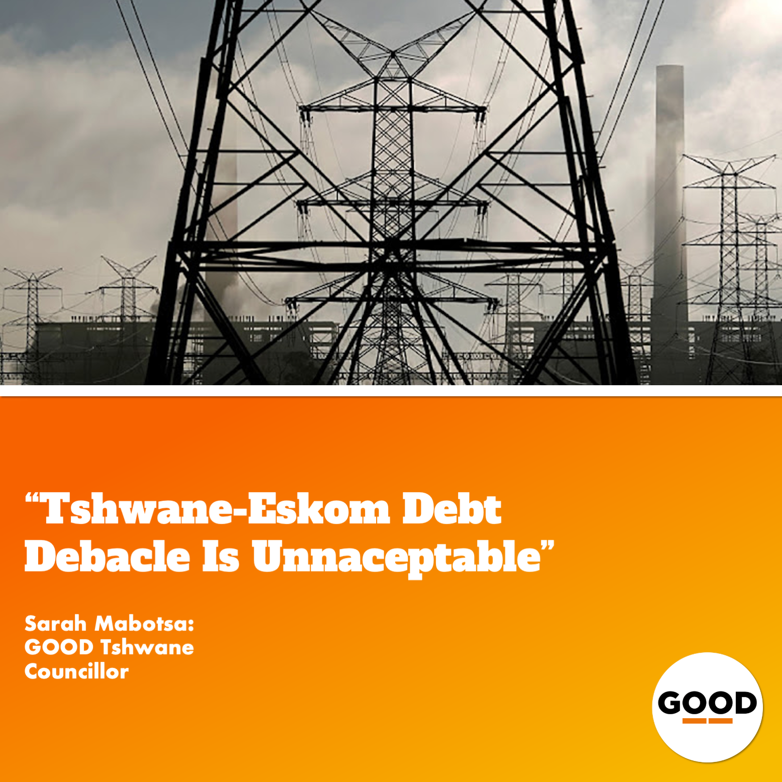Read more about the article Tshwane-Eskom Debt Debacle Is Unacceptable